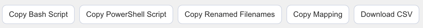 Batch Filenames Panel Output Buttons