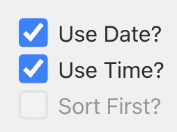 Use Checkboxes for Date and Sort
