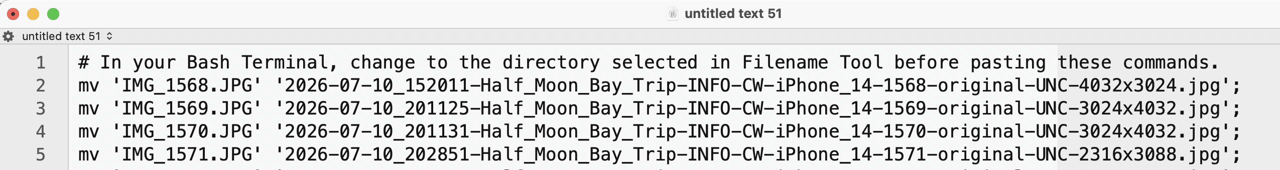 Beginning of a Bash Rename Files Script