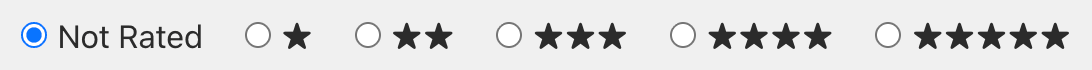 Rating Selector Using Stars