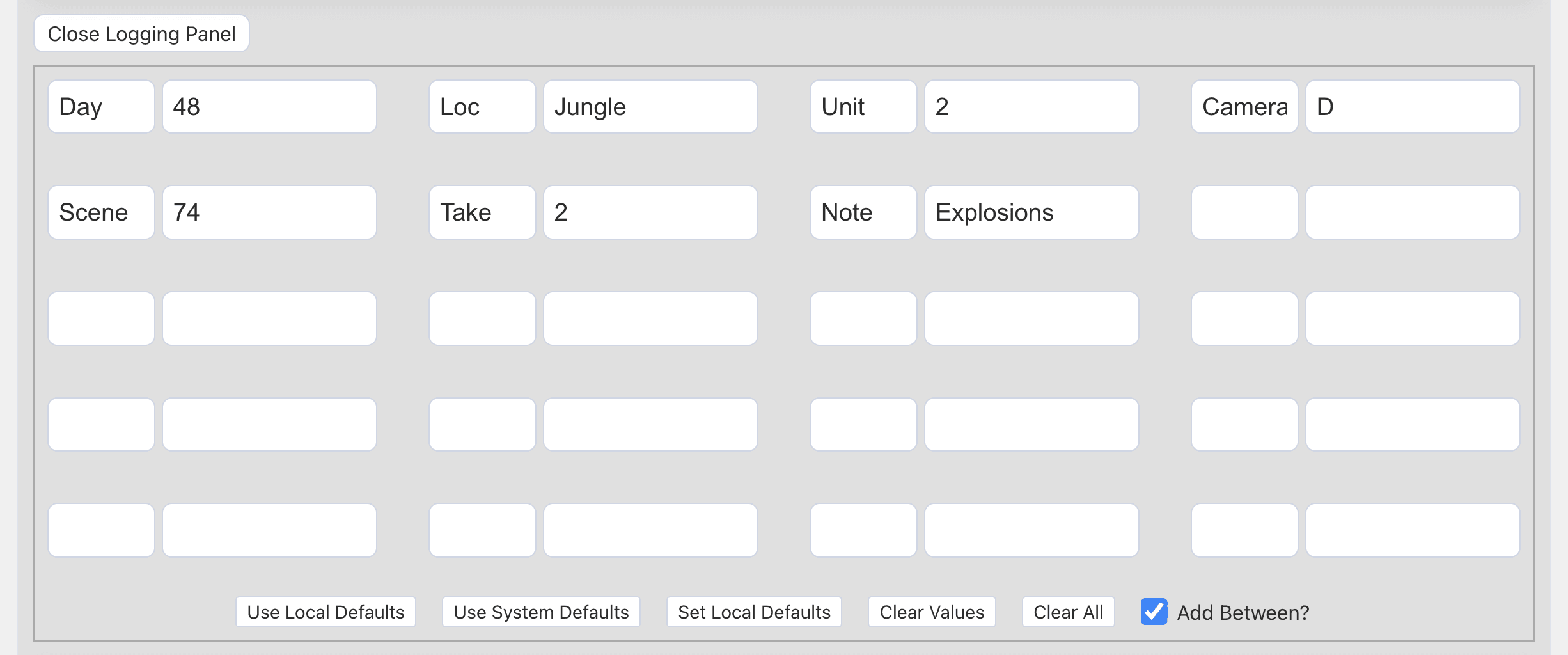 The Logging Section (Part of the Details Panel)