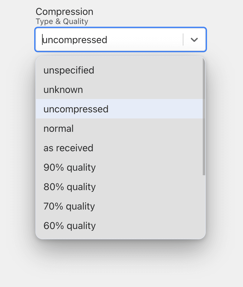 Compression Dropdown Field