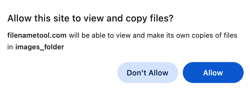 Browser Request for Folder Permission