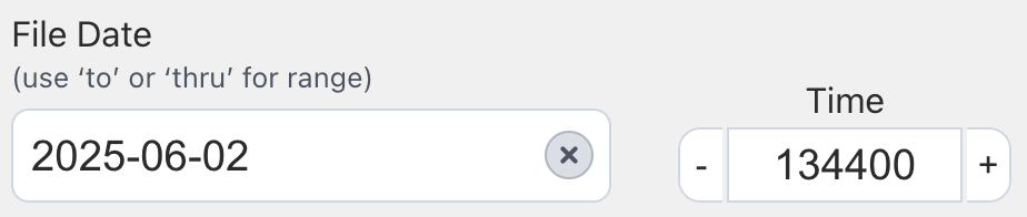 File Date and Time/Sort Fields